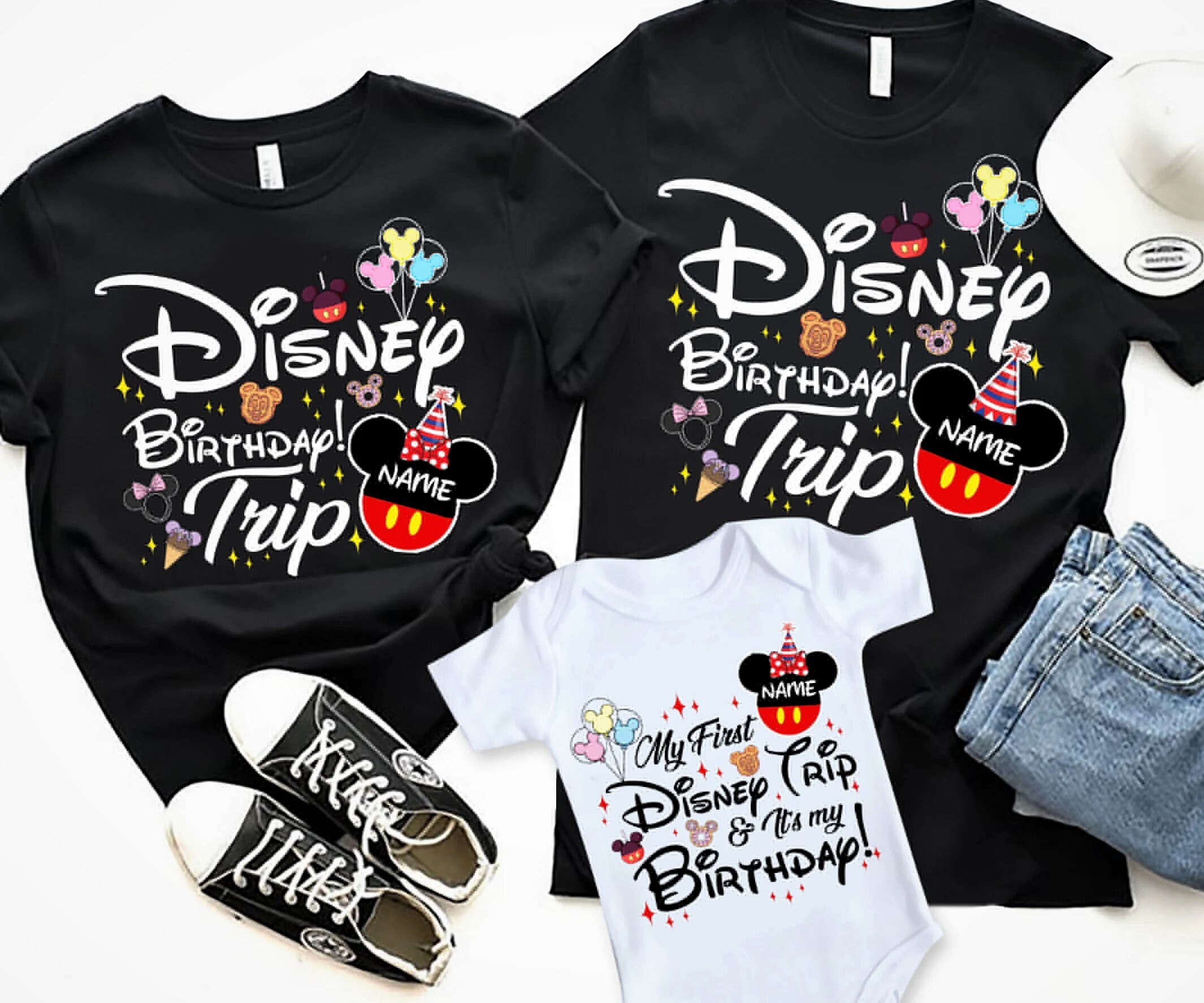 Discover Familie Disney Urlaub, Geburtstagsshirt, Disney Birthday Squad T-Shirt