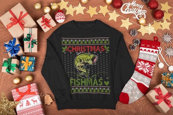 Christmas Fishmas Funny Bass Fishing 