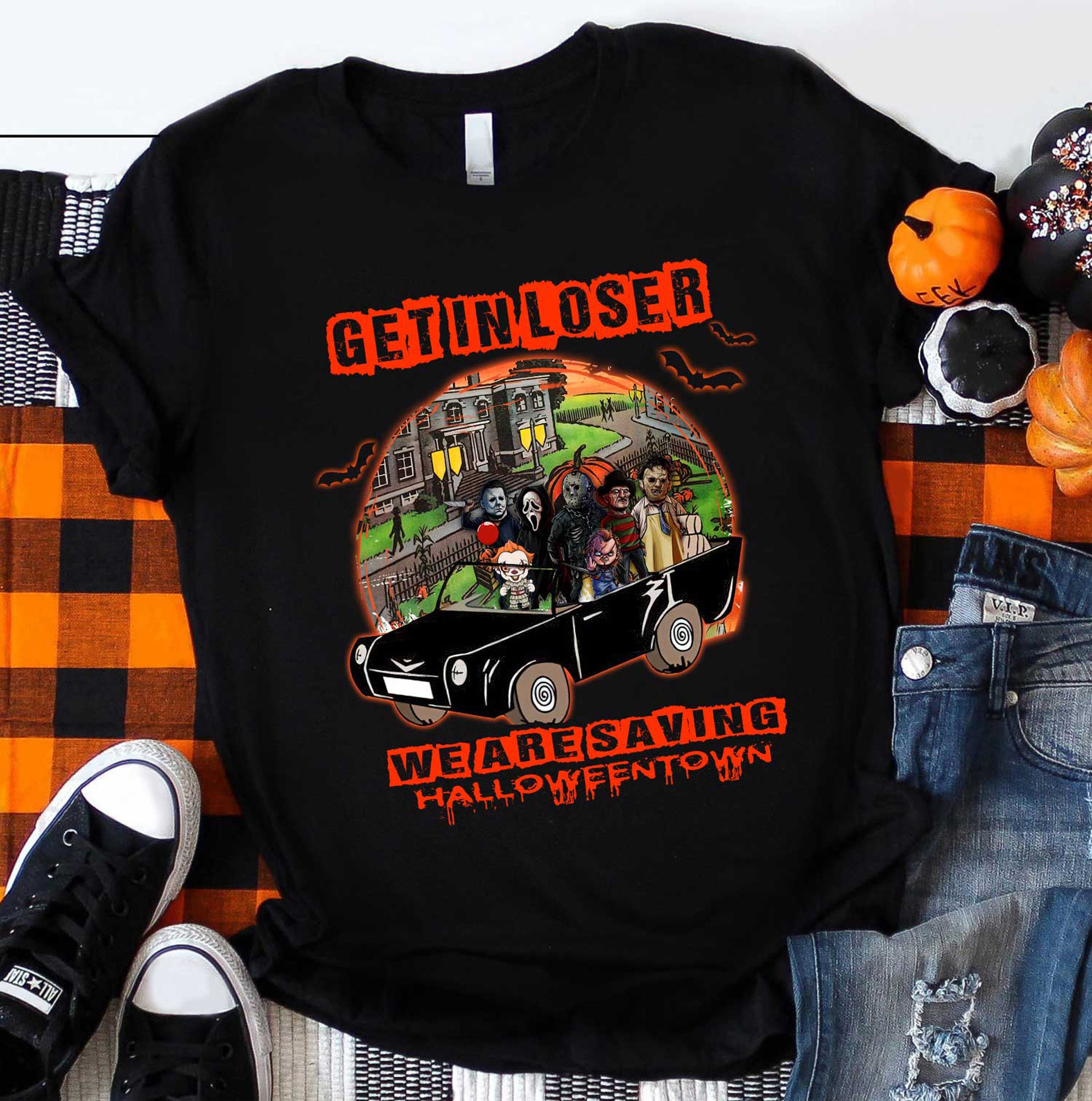 Discover Get In Loser We're Going Killing Halloweentown Horror Movie Killers T-Shirt