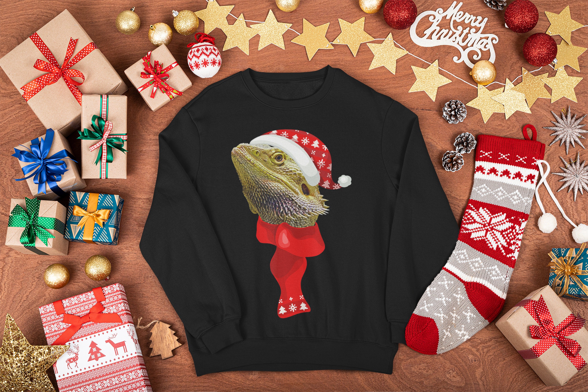 Bearded Dragon Ugly Christmas Sweater 