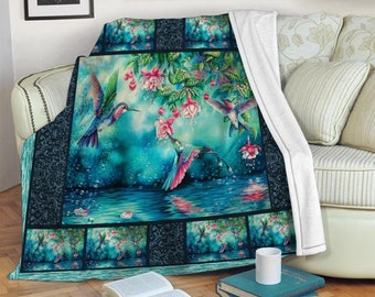 Meaningful Gifts for Family Humming Bird Maple Leaves Forest Blanket Plush Throw Minky Sherpa Blanket Meaningful Gifts for Family Humming Bird Maple Leaves Forest Blanket Plush Throw Minky Sherpa Blanket