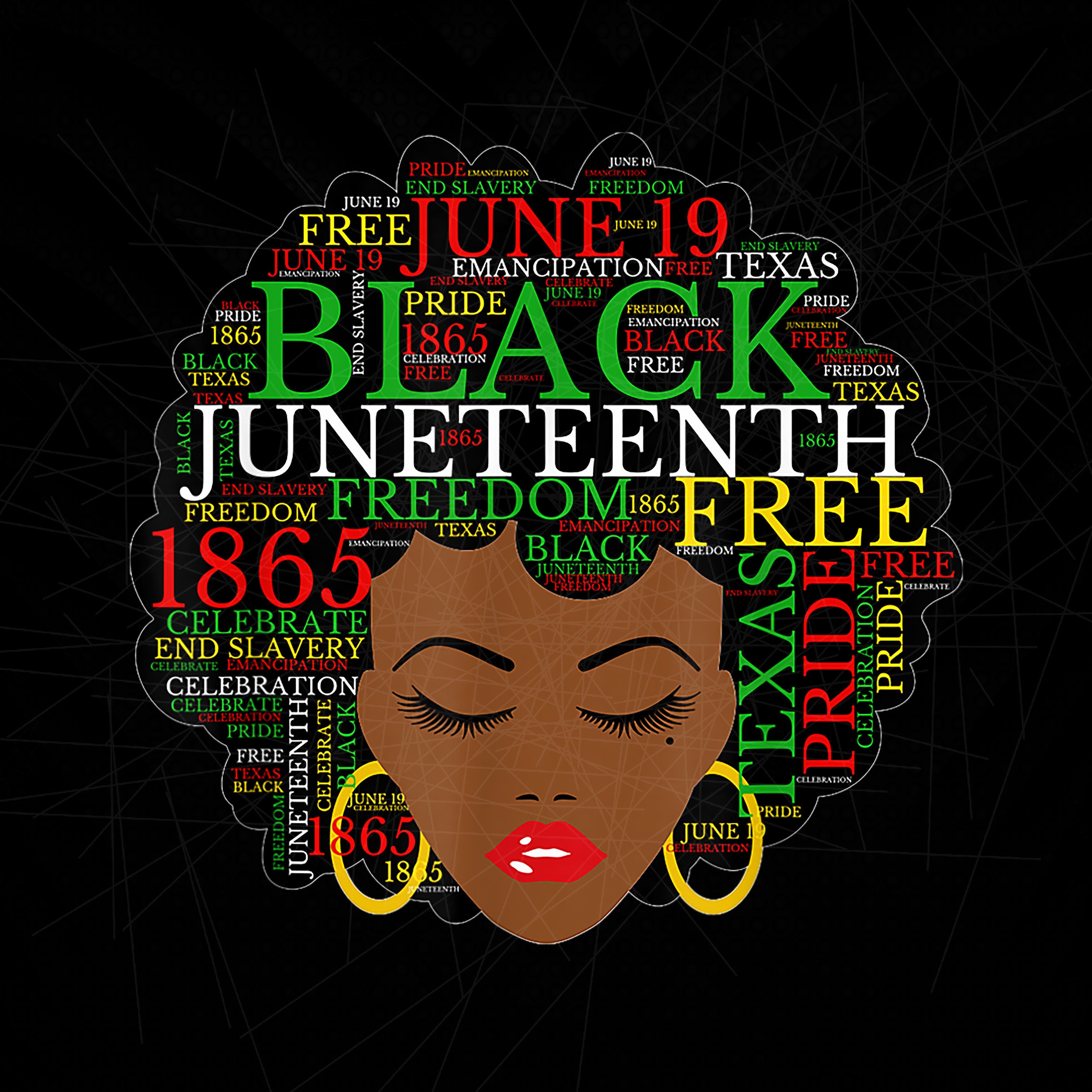 Juneteenth Melanin Black Women Natural Hair Afro Word Art | Etsy