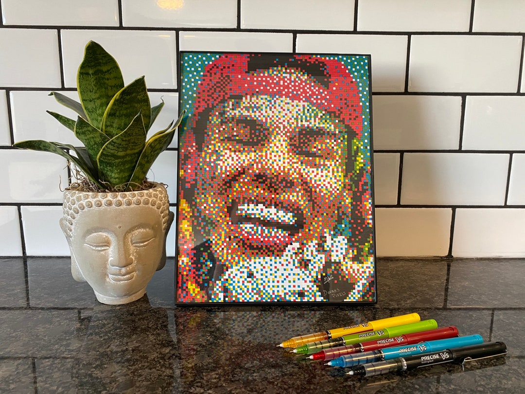 6ix9ine Realistic Pixel Art Drawing print - Etsy Finland