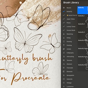 Butterfly tattoo procreate brush set