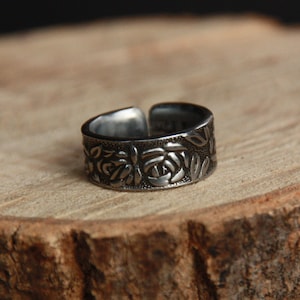 Löffel Ring, Gabel Ring, Besteck Schmuck, Wasserdichte Ringe, Löffel Ring Mann, Silber Löffel Ring, Blumen Ring, Edelstahl Löffel Ring