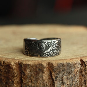 Spoon Ring, Fork Ring, Silverware Jewelry, Waterproof Rings, Spoon Ring Man, Silver Spoon Ring, Flower Ring, Stainless Steel Spoon Ring