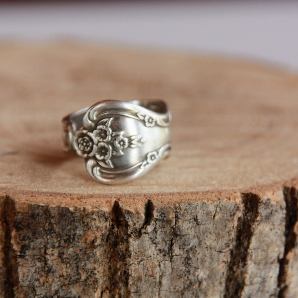 Spoon Ring, Fork Ring, Silverware Jewelry, Antique Spoon Ring, Spoon Ring Man, Silver Boho Ring, Flower Ring, Affordable Rings