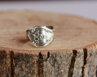 Spoon Ring, Fork Ring, Silverware Jewelry, Antique Spoon Ring, Spoon Ring Man, Silver Boho Ring, Flower Ring, Affordable Rings