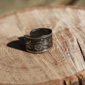 Custom Spoon Ring, Floral Silverware Jewelry, Vintage Handmade Rings, Unique Gifts For Mom