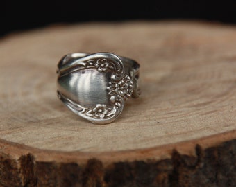 Spoon Ring, Fork Ring, Silverware Jewelry, Antique Spoon Ring, Spoon Ring Man, Silver Boho Ring, Flower Ring, Affordable Rings