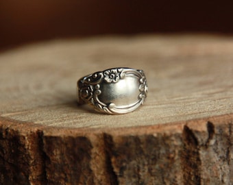 Spoon Ring, Fork Ring, Silverware Jewelry, Antique Spoon Ring, Spoon Ring Man, Silver Boho Ring, Flower Ring, Affordable Rings