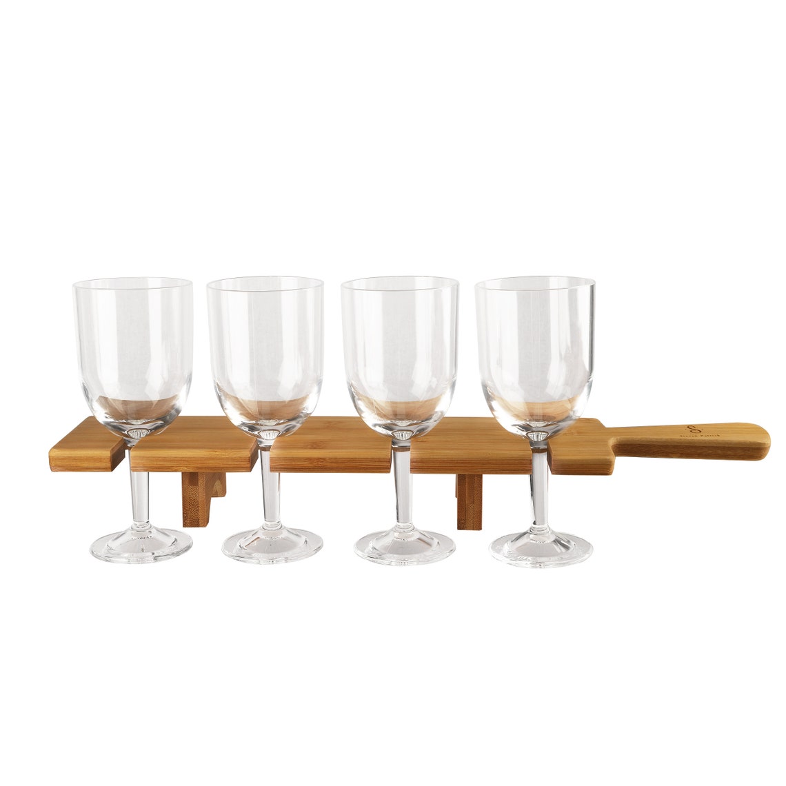 Wine Flight Paddle With 4 Acrylic Wine Glasses/wooden Serving Etsy UK