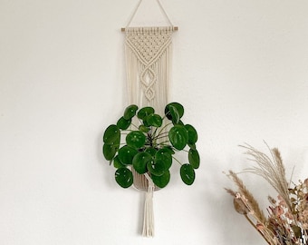 Makramee Pflanzenhänger | Blumenampel für die Wand | Boho Dekoration