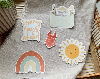 Sticker Set Sommer | 5 Vinylaufkleber | Laptopsticker Bundle