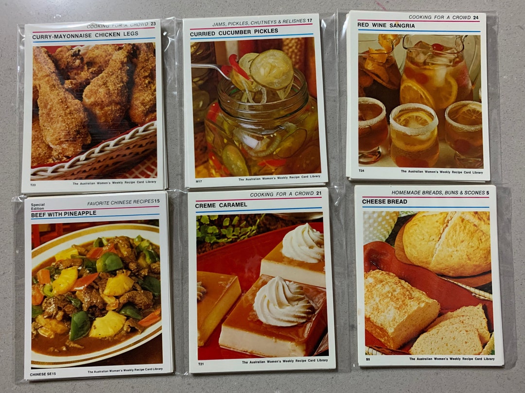 1970s womens weekly recipe cards etsy australia