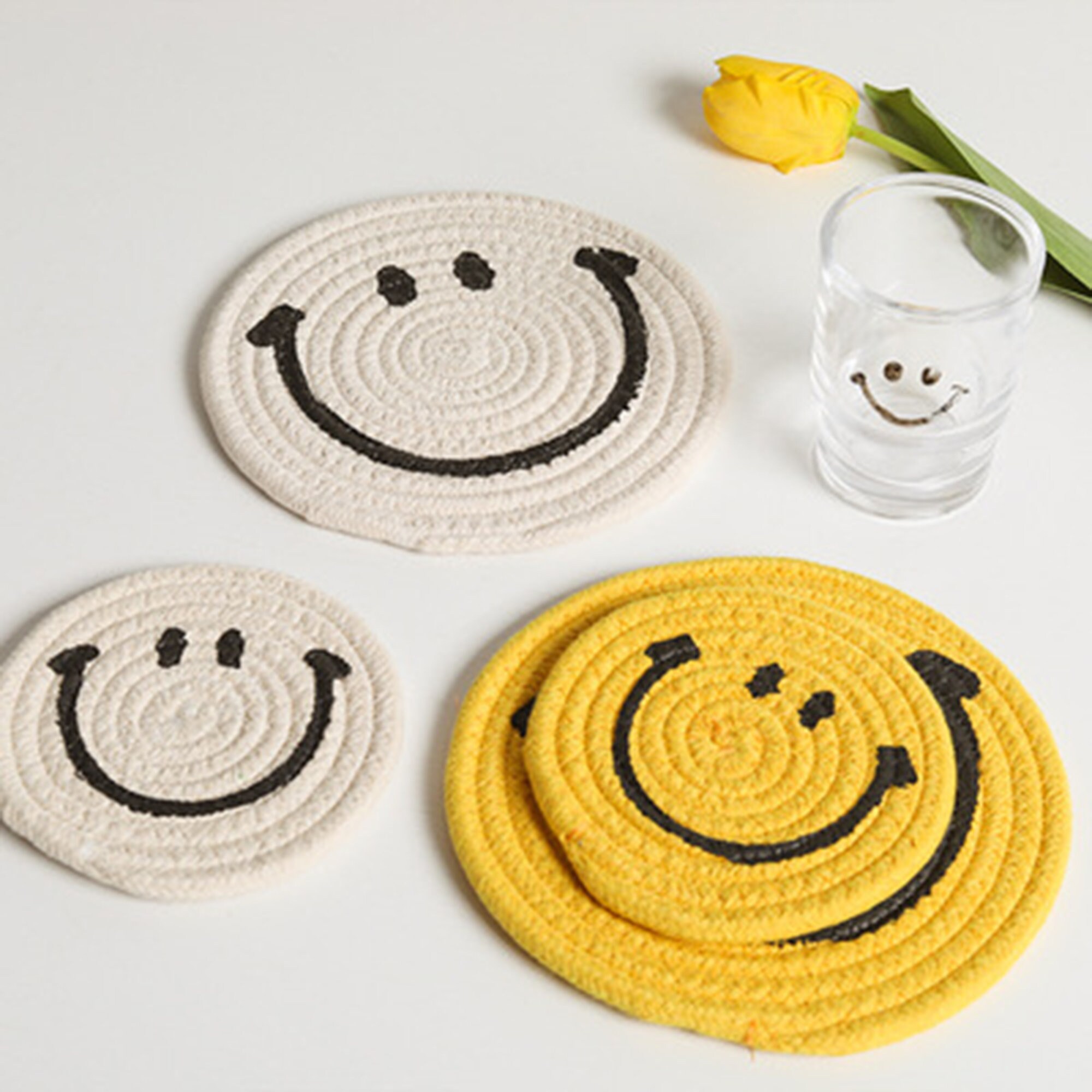 Coasters Hand Woven Coasters Table Mat Creative Coasters Etsy