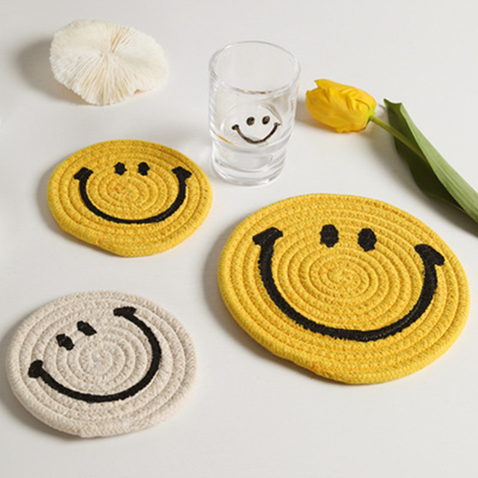 Coasters Hand Woven Coasters Table Mat Creative Coasters Etsy