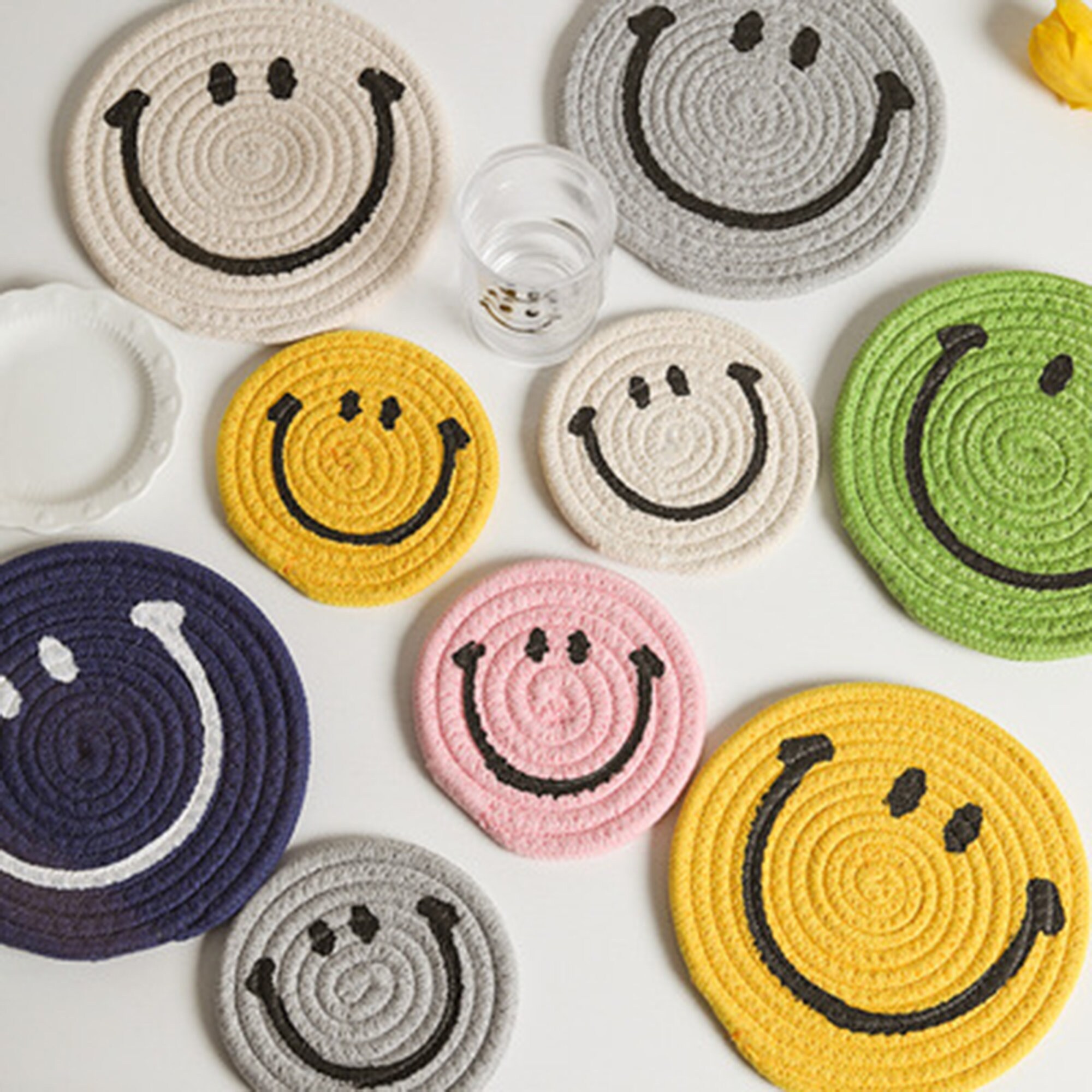 Coasters Hand Woven Coasters Table Mat Creative Coasters Etsy