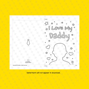 PRINTABLE Happy Birthday Daddy, Printable Coloring Card, Father's Day ...