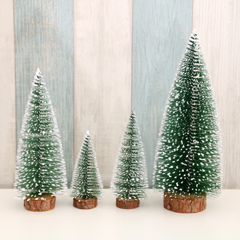 2 Pack Miniature Christmas Trees with Warm Light