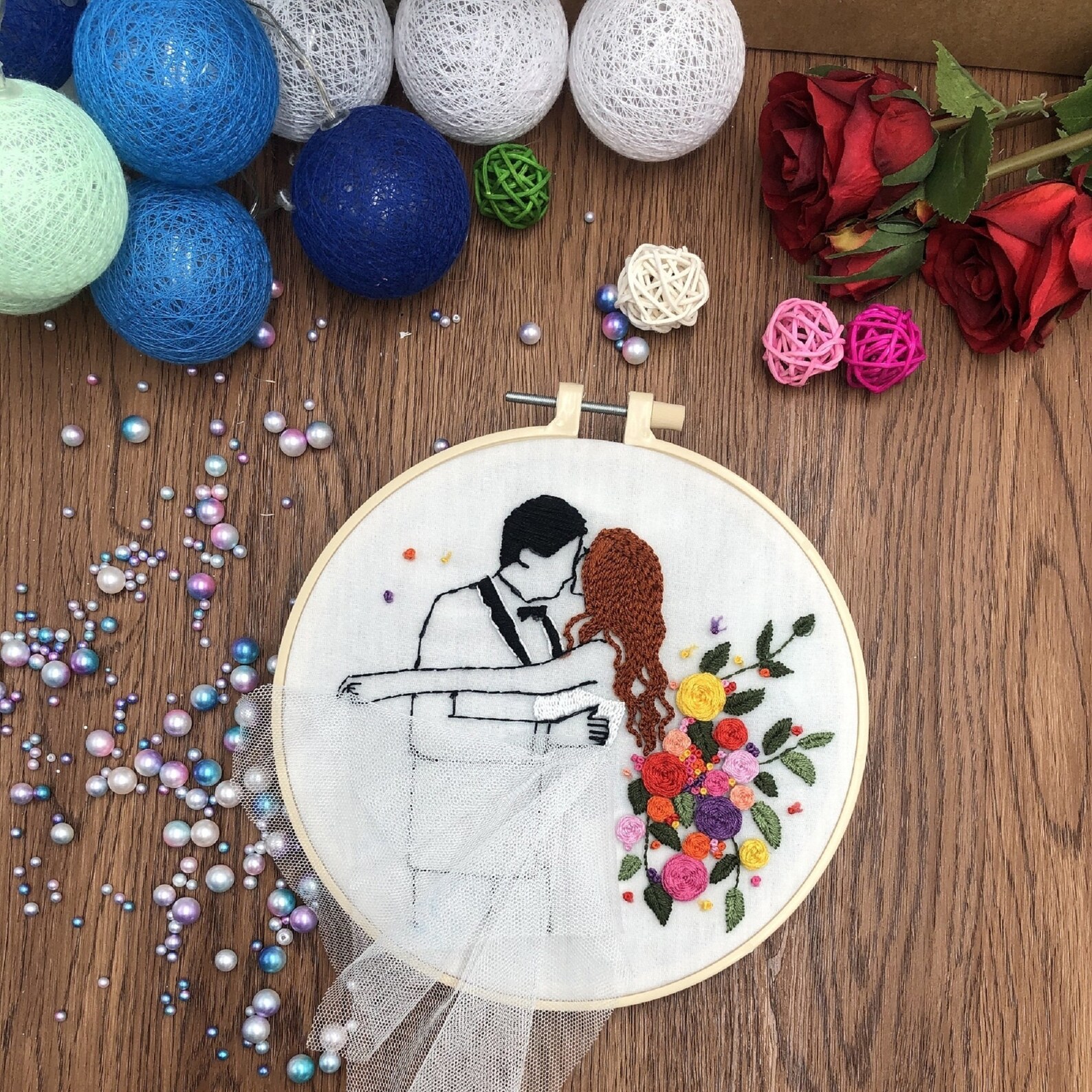 Husband and wife embroidery kit lovers embroidery handmade  etsy Husband and wife embroidery kit lovers embroidery handmade  etsy