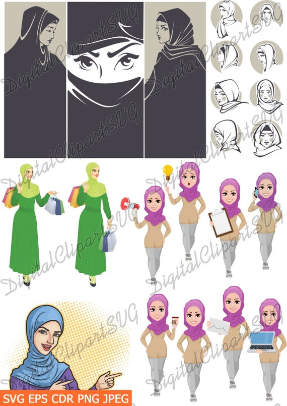 Download Muslim Woman Svg Muslim Woman Clipart Muslim Svg Cut File Etsy