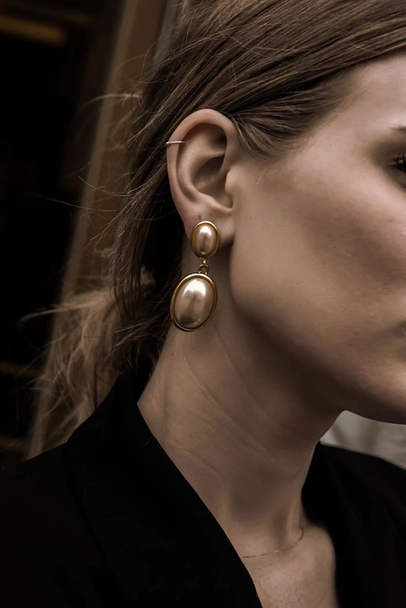 Vintage statement earrings boucles Gem