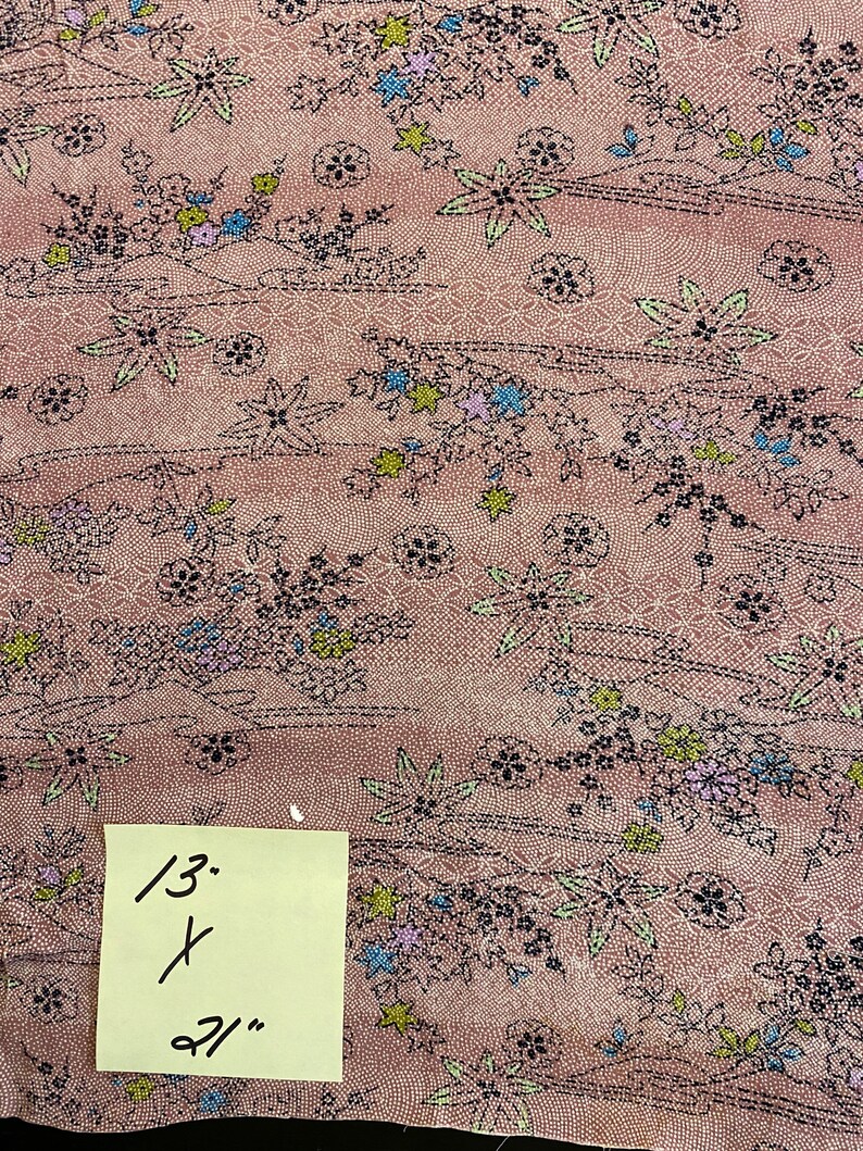 Lot of 5 Vintage Traditional Japanese Print Fabric Remnants Etsy