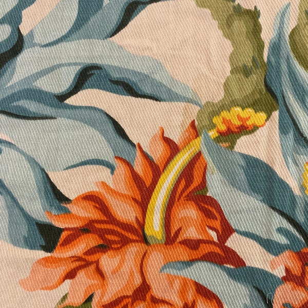 vintage fabric remnant Tropical 21” x 24”