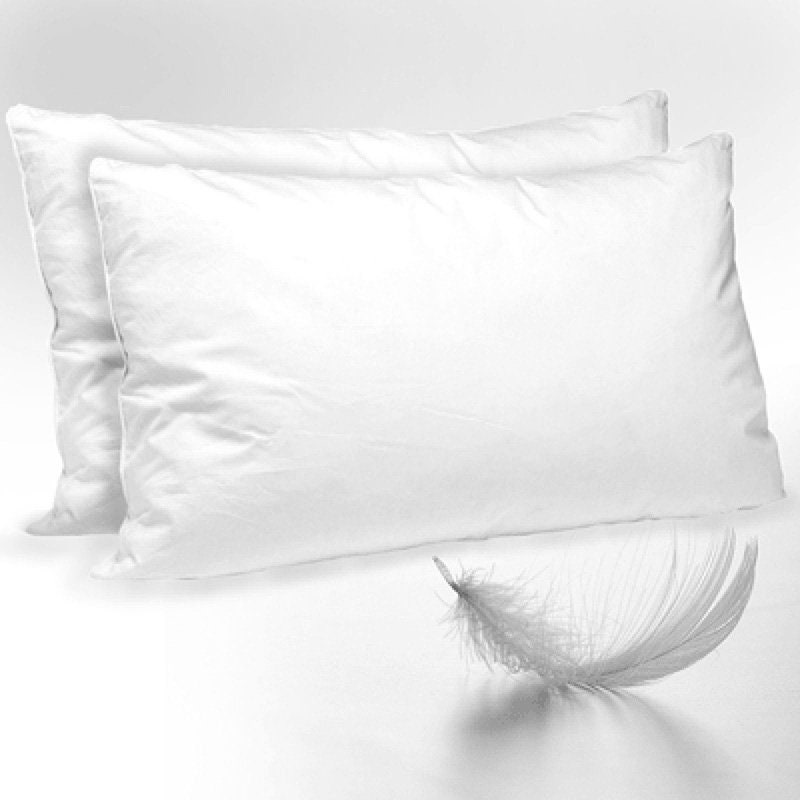 Goose Feather Pillows Pair 19 X 29/ 50 X 75cm Department Store Quality