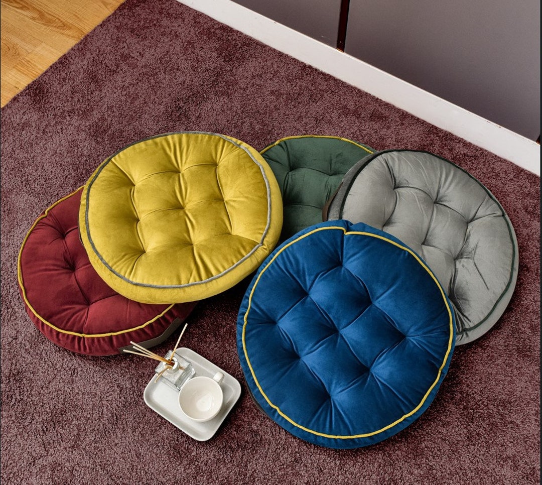 18 45cm Seat Floor Pillow Velvet Round Cushion Chair Etsy