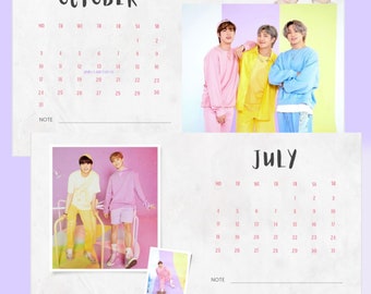 bts jungkook desk calendar 2021 2022 with sticker set etsy