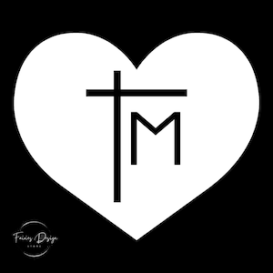 Marian Cross Heart Decal 2 Colors, Christian Decal, Cross Sticker, Catholic Decal, Vinyl Decal, Church Sticker, Religious Decal, Vinyl Decal