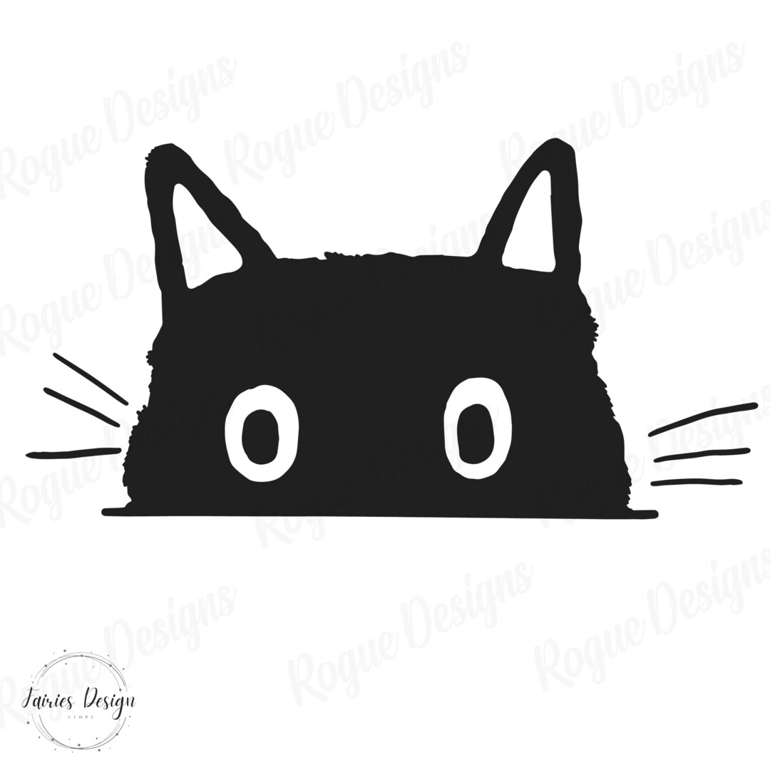 Cat Car Decal Funny Cat Decal Peeking Cat Vinyl Car Decal Etsy