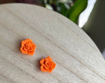 Sweet Potato Rose Earrings (Orange)