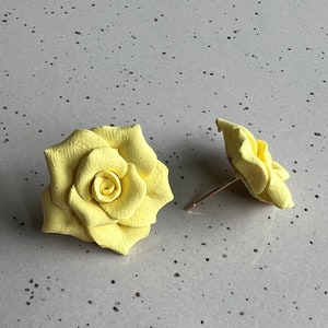 Yellow Rose Earrings