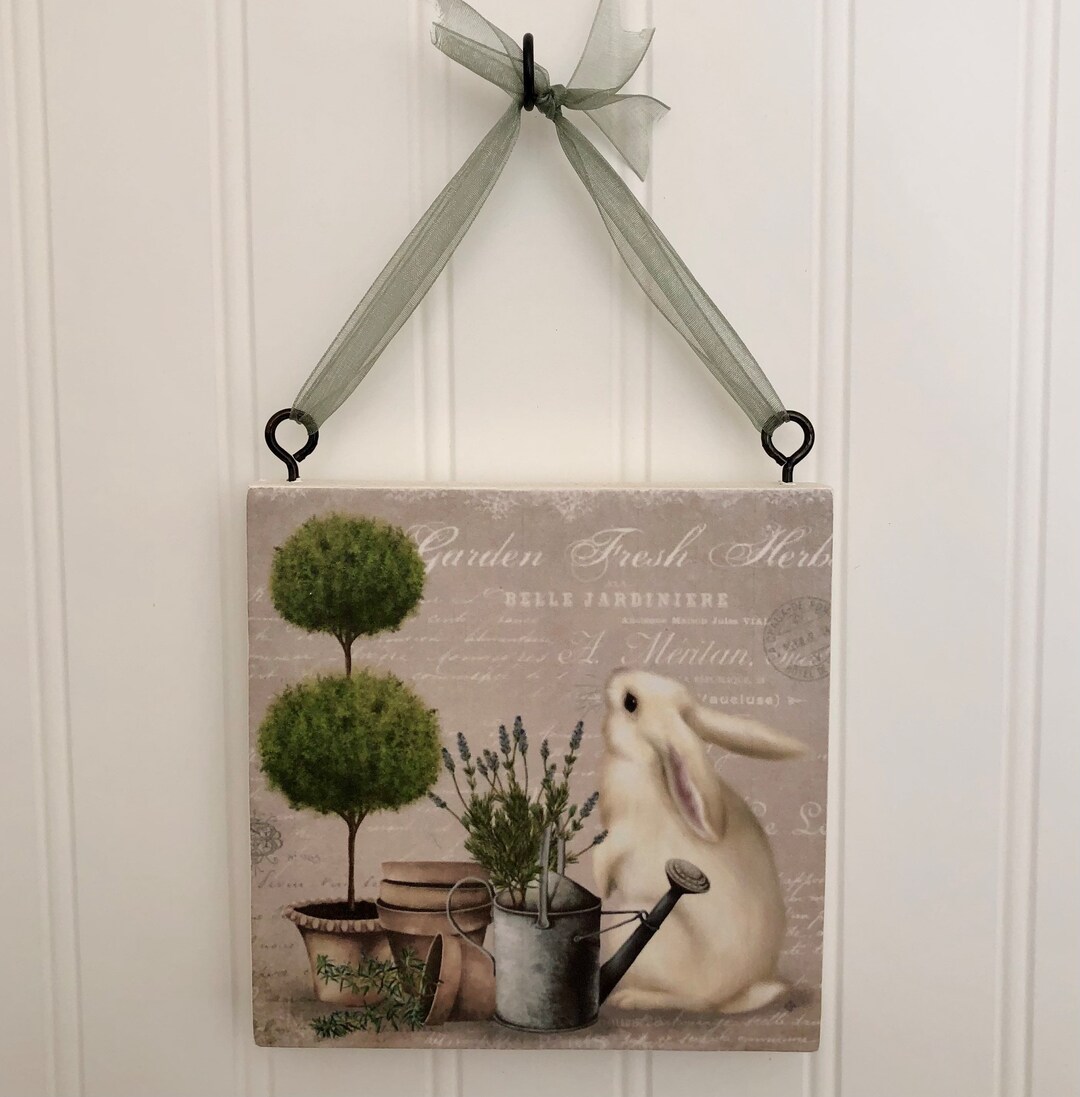 French Rabbit Sign: Handmade Cottagecore Farmhouse Decor - Etsy