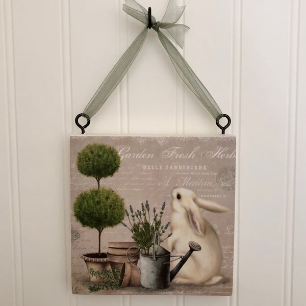 French Rabbit Decor, French country decor, farmhouse decor, vintage decor, cottage decor, rabbit decor, French farmhouse decor, cottage
