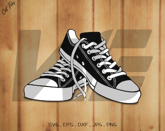 Sneakers Clipart SVG, Classic Shoes Vector (Digital Download)