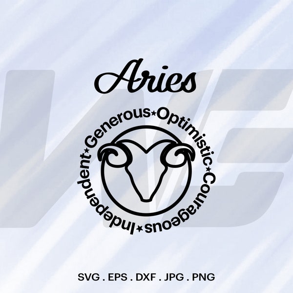 Aries Svg, Aries Png, Zodiac Svg, Horoscope Svg, Aries Personality, Cut File For cricut, Clipart, Digital Download, Vector.