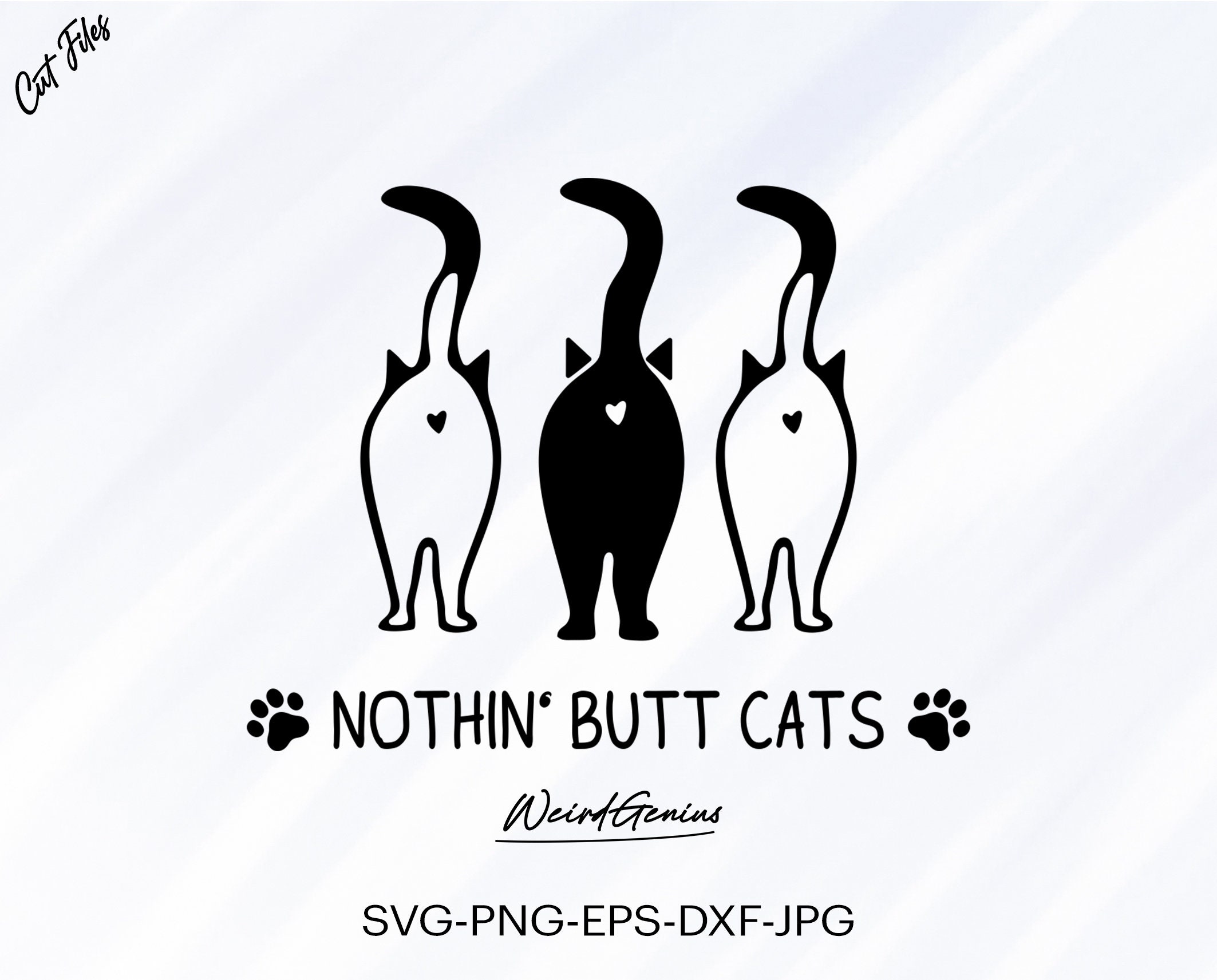 Cat Butt Vinyl Sticker — Amy Richards Illustration