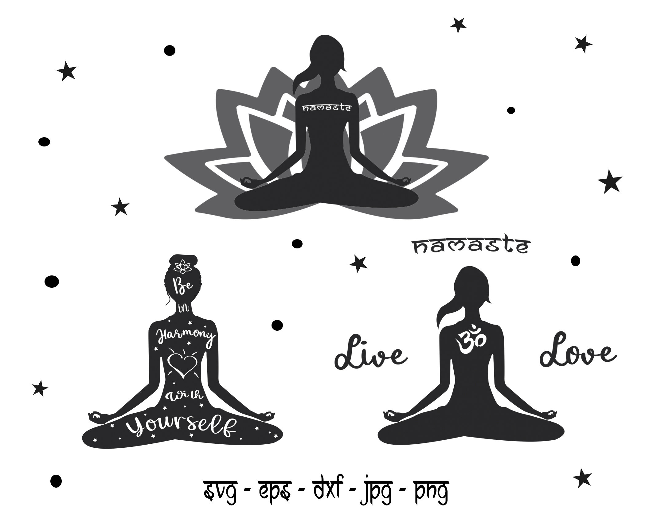 Woman Doing Yoga Clipart Vector Graphic Svg Png Jpg Eps Namaste -   Canada