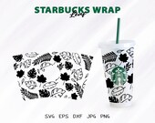 Starbucks Cup Wrap Leaves, Starbucks Tropical Leaves Full Wrap, SVG Files For Cricut, -Venti Cup 24 OZ-