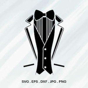 Tuxedo SVG, Tux SVG, geschnittene Datei für Cricut, Clipart, digitaler Download, Vektor, Silhoutte, Svg, Eps, Dxf, Png, Jpg