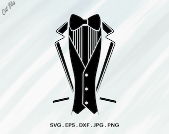 Tuxedo Vector Clipart (svg, eps, dxf, png, jpg) (Digital Download)