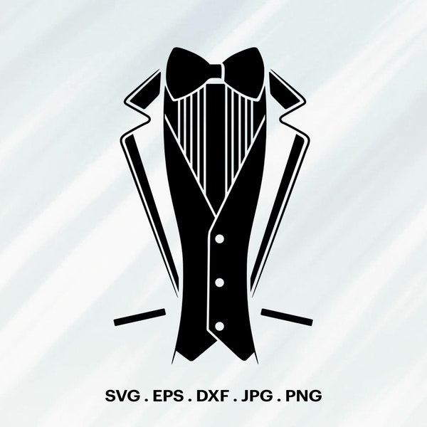 Tuxedo SVG, Tux SVG, Cut File For cricut, Clipart, Digital Download, Vector, Silhoutte, Svg, Eps, Dxf, Png, Jpg