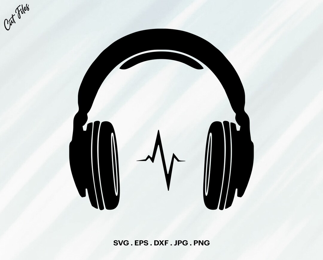 Headphones SVG, Cut File for Cricut, Clipart, Digital Download, Vector