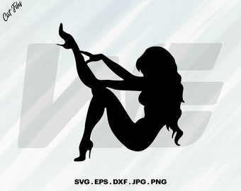 Sexy Girl Silhouette, Sexy Girl Svg, Cut File For cricut, Clipart, Digital Download, Vector, Silhoutte, Svg, Eps, Dxf, Png, Jpg