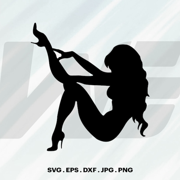 Sexy Girl Silhouette, Sexy Girl Svg, Cut File For cricut, Clipart, Digital Download, Vector, Silhoutte, Svg, Eps, Dxf, Png, Jpg