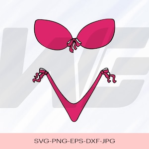 Bikini Svg, Bikini Design Svg, Swimsuit Svg, Beach Tshirt Svg, Cut File For cricut, Clipart, Digital Download, Vector.
